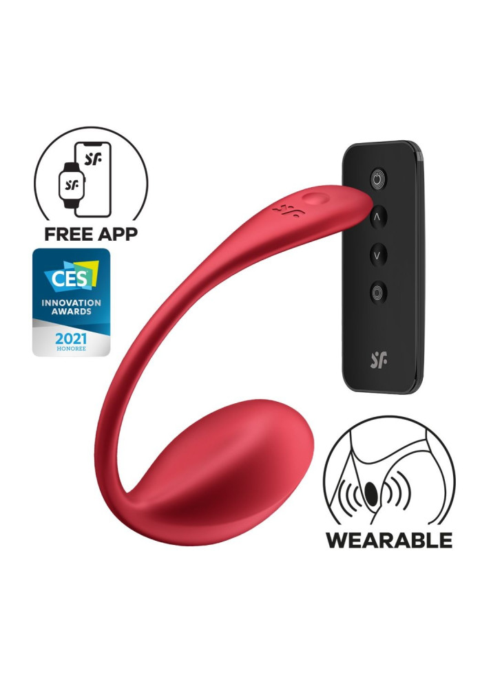 Oeuf vibrant télécommandé rouge Shiny Petal Satisfyer - CC597863
